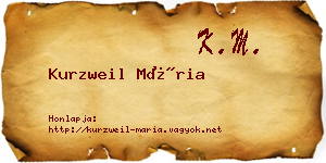 Kurzweil Mária névjegykártya